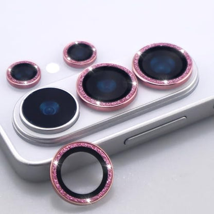 for Samsung Galaxy S26 Ultra Camera Lens Protector, Bling Glitter Metal Ring Tempered Glass Lens Cover Accessories (Pink) - color: Pink