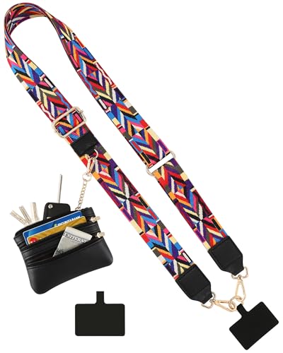EPSUNORISE Clip and Go Strap for Phone with Wallet Crossbody - color: Blue