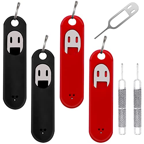 6 Pack SIM Card Removal Tool, Sim Card Tray Opening Tool Eject Pins Needle Opener Ejector Compatible with All iPhone Apple iPad HTC Samsung Galaxy Cell Phone Smartphone Watchchain Link Remover - color: Red+Black