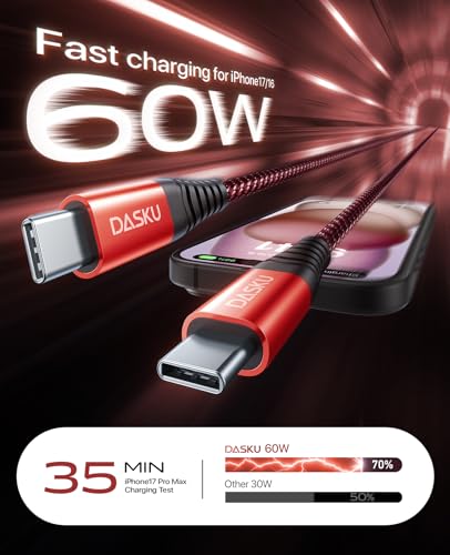 USB C to C Cable 3FT, USB C Cable Fast Charging 60W, USBC to USBC Cable - color: Red, size: 3FT, style: USB C to USB C