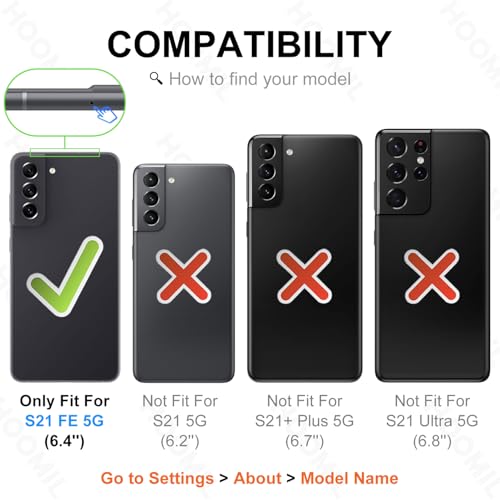 HOOMIL Clear Case for Samsung Galaxy S21 FE 5G 6.4-Inch, [Anti-Yellowing] Anti-Scratch Transparent Hard Back and Soft Edge [Military Grade Drop Protection] Shockproof Phone Cover - Black - color: Black, size: Samsung Galaxy S21 FE