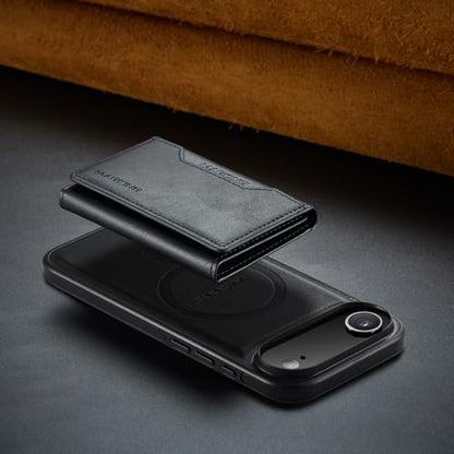 K2 2 in 1 Detachable Magnetic Phone Cases Compatible with iPhone Air / 17 Air Case with Card Holder RFID Blocking , Compatible with Magsafe Wallet, Leather 6.5'' (Black, iPhone Air) - color: Black, size: iPhone Air