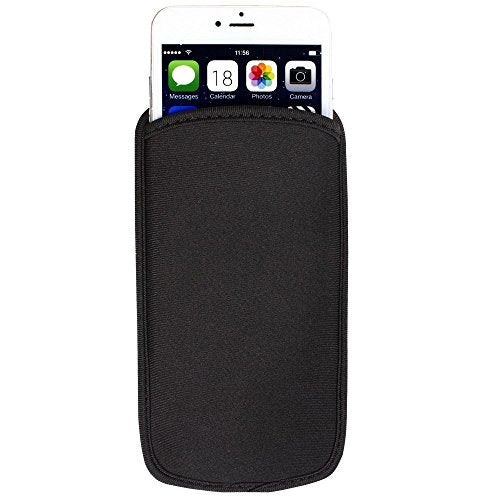 2 Pieces Neoprene Cell Phone Sleeve Case Pouch for iPhone Air 17 Pro Max 16 15 Pro Max Samsung Galaxy S26 Ultra S25 Ultra S24 FE A15 A17 A16 A25 A35 A26 A36 Black Universal, Slim, Shock Proof