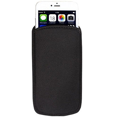 2 Pieces Neoprene Cell Phone Sleeve Case Pouch for iPhone Air 17 Pro Max 16 15 Pro Max Samsung Galaxy S26 Ultra S25 Ultra S24 FE A15 A17 A16 A25 A35 A26 A36 Black Universal, Slim, Shock Proof