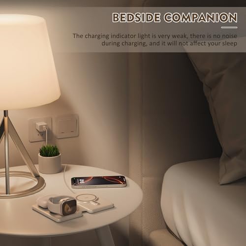 Charging Station for Apple Devices: Magnetic Wireless Charger for iPhone - color: White