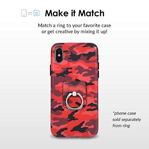 Velvet Caviar Cell Phone Ring Holder - Finger Ring & Stand - Improves Phone Grip Compatible with iPhone, Galaxy and Most Cases (Except Silicone/Leather) - Red Camo - color: Red Camo