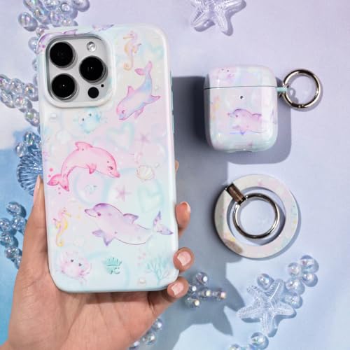 VELVET CAVIAR Compatible with MagSafe Phone Grip - Magnetic Ring Holder with Adjustable Stand - Removable MagSafe Accessories for iPhone 16, 15, 14, 13, 12 (Dolphins) - color: Dolphins