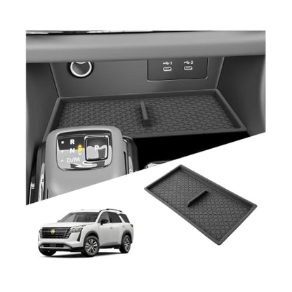 SKTU for 2026 Nissan Pathfinder Wireless Charging Mat 2026+ Pathfinder SV Wireless Charging Pad Nissan Pathfinder 2026 Accessories Rubber Non-Slip Console Mat (Only for Pathfinder SV) - color: 2026+ Pathfinder SV Wireless Charging Mat