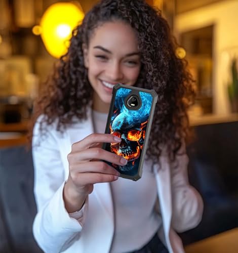 for Schok Volt Sv67q Sv67332 Case with Screen Protector, Military Grade Drop Protection, Dual Layer Hybrid Shockproof Protection TPU Phone Case for Schok Volt Sv67q, Skull Fire - color: Skull Fire