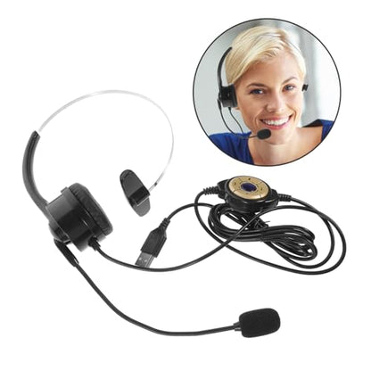 NUOBESTY Black Single Ear Gaming Headset with Mic, USB Plug and Play