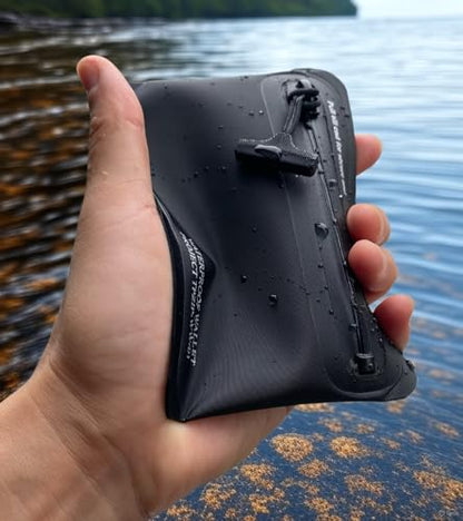 Heavy Duty Airtight Wallet Submersible Waterproof Wallet Protection for Keys, Cards - color: Black (Hypalon Texture), size: 5.2" X 4" / 13.5CM X 10 CM