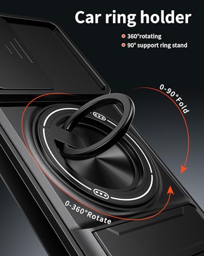 Compatible with Realme P4 Power 5G Case Cover,Compatible with Realme P4 Power 5G RMX5107 with Slide Camera Cover Phone Stand Protective Case Black - color: Black, size: Compatible with Realme P4 Power 5G