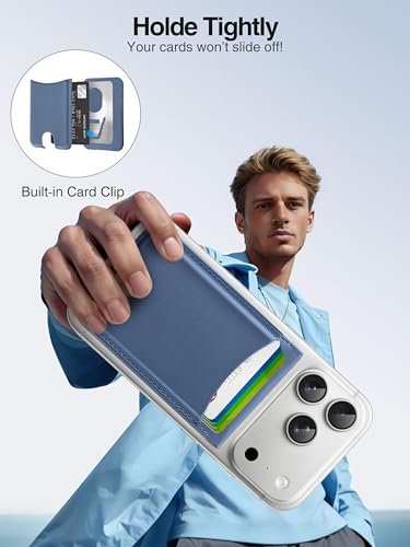 TopMade for MagSafe Wallet Works with Find My, Strongest Magnetic Wallet - color: Dark Blue