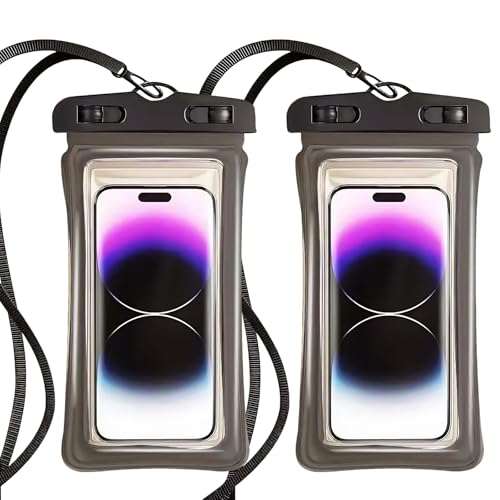 2pcs Waterproof Phone Pouch Case -Easy Lock & Heavy Duty IPX8 Water Proof Cell Phone Dry Bag for Beach, Protector for iPhone 17 16 15 14 13 12 11 Pro Max Plus Air, Galaxy S25 S24, 5-10in Black - color: Black