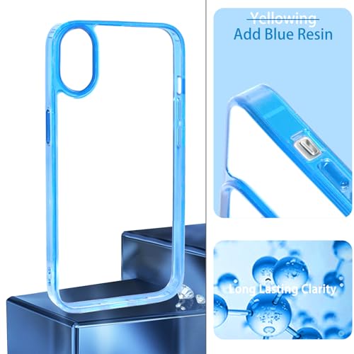 JJGoo Compatiable with iPhone XR Case Clear, Transparent Shockproof Phone Case, Slim Anti-Scratch Hard PC Back Protective Cover Bumper, Transparent Blue - color: Transparent Blue