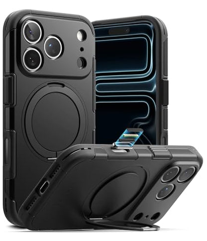 Ringke for iPhone 17 Pro Case [Alles Pro Black] | Compatible with MagSafe, 360° Rotating Kickstand, Camera Control Capture Button Protection, Powerful Magnet - color: Black, size: iPhone 17 Pro