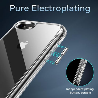 DEERLAMN Clear Case for iPhone SE 2022/2020 & iPhone 7/8, Military Grade Drop Protection Anti-Scratch Transparent Ultra Slim Non-Yellowing Shockproof Protective Phone Cover - size: for iPhone SE 2020/2022&iPhone 7/8