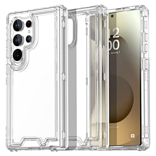 AICase for Samsung Galaxy S25 Ultra Case Clear,Heavy Duty Durable 3-Layer Crystal Transparent [Not Yellowing][Military Grade Drop Protection] Shockproof/DropProof Protective for S25 Ultra 6.9" 2025_1 - color: Clear 3 in 1, size: Samsung Galaxy S25 Ultra