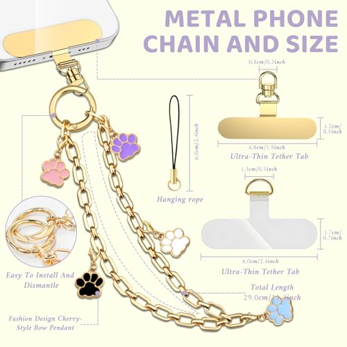 Phone Wrist Strap Phone Charm Strap Phone Chain Wristlet Removable Hanging Ornaments Tether Tab Adjustable length - color: Cat Paw