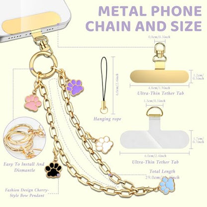 Phone Wrist Strap Phone Charm Strap Phone Chain Wristlet Removable Hanging Ornaments Tether Tab Adjustable length - color: Cat Paw