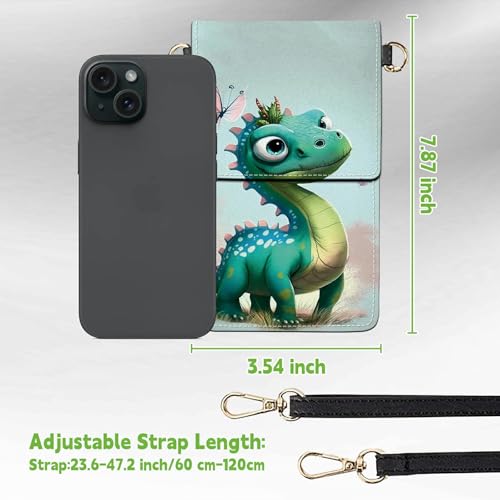 Small Crossbody Bags with Adjustable Shoulder Strap - color: Butterfly Dinosaur