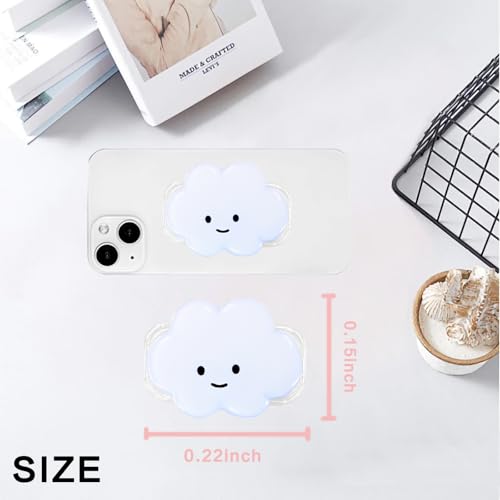 Phone Grip Cute 2D Cloud Shape Collapsible Expandable, Smartphone Tablet Cell Phone Grip Stand Holder (Blue) - color: Blue