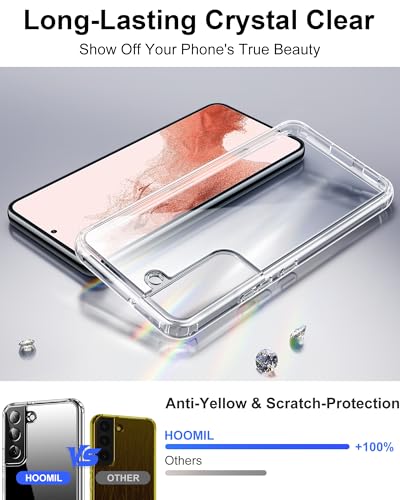 HOOMIL Case for Samsung Galaxy S22 Plus 5G 6.6-Inch, Non-Yellowing, Drop Protection, Anti-Scratch Transparent Hard Back Phone Cover - Crystal Clear - color: Clear, size: Samsung Galaxy S22 Plus