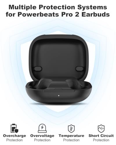 Charging Case Replacement for Powerbeats Pro 2 : Wireless Earbuds Charger Case with Bluetooth Pairing Sync Button, 600mAh Battery, Earbuds Not Included - color: Powerbeats Pro 2 Black
