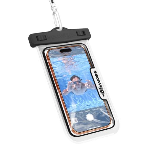 SEAWAG Next Waterproof Phone Pouch, IPX8 Dry Bag for iPhone 16 15 14 13 Pro Max & Samsung Galaxy S25 S24 — Underwater Case, Full Touchscreen, Lanyard, Beach Pool Snorkeling, 1 Pack Black - color: 1Pack Black