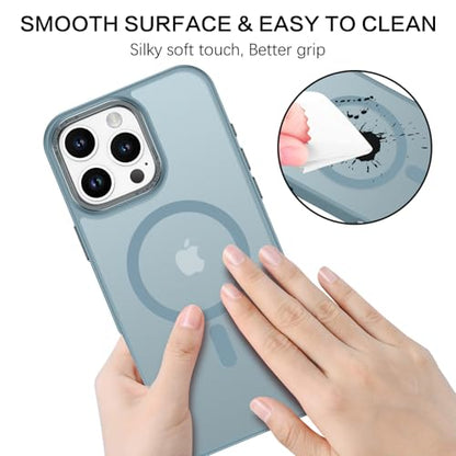 BENTOBEN Magnetic for iPhone 16 Pro Max Case,(Compatible with MagSafe) (Military Grade Drop Protection) Slim Translucent Matte Shockproof with Anti-Fingerprint Phone Case 6.9",Gray Blue - color: Gray Blue