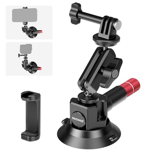 NEEWER 3" Suction Cup Camera Mount Bracket with Ball Head Magic Arm, CA104 - style: CA104