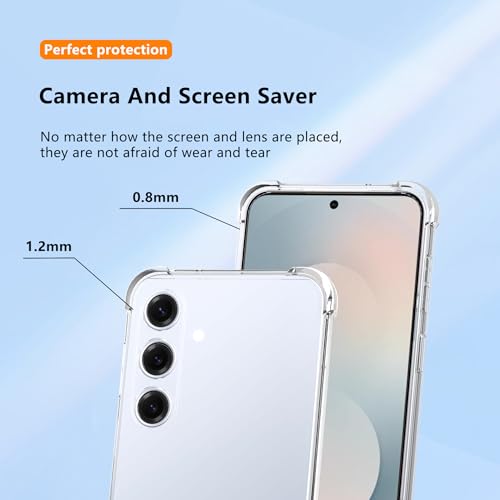 Phone Case for Samsung Galaxy S26 FE Clear Case with 2 Pack Built-in Screen Protector,Shockproof Soft TPU Bumper and Hard PC Back Case,Non-Yellowing,Drop Protection,Slim Fit Cover Case - color: Samsung Galaxy S26 FE