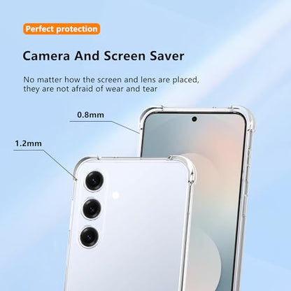 Phone Case for Samsung Galaxy S26 FE Clear Case with 2 Pack Built-in Screen Protector,Shockproof Soft TPU Bumper and Hard PC Back Case,Non-Yellowing,Drop Protection,Slim Fit Cover Case - color: Samsung Galaxy S26 FE
