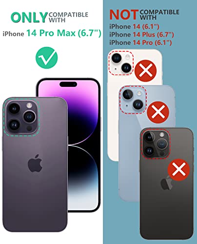 FNTCASE for iPhone 14 Pro Max Case, Built-in Screen Protector, Kickstand | 20FT Military-Grade Drop Protection, Anti-Slip Matte Textured, Rugged Heavy Duty Shockproof TPU Protective Cover - color: Kickstand Red