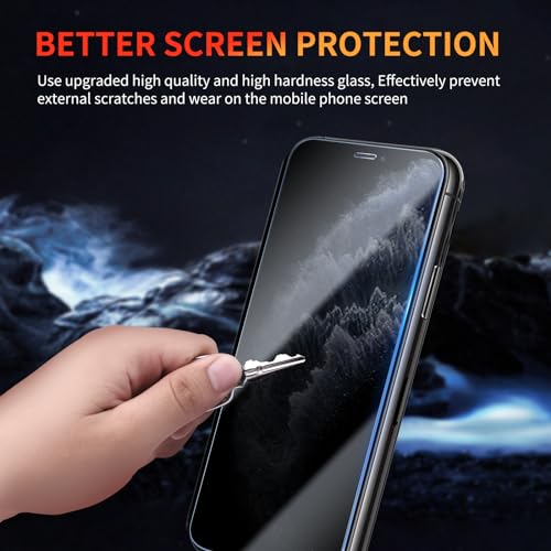 Privacy Screen Protector for iPhone 11 Pro/X/Xs 5.8 Inch 3 Pack, Tempered Glass Film Anti-spy Scratch Resistant 9H Hardness Case Friendly - size: iPhone 11 Pro/X/Xs
