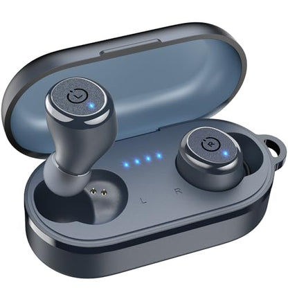 TOZO T10 Wireless Earbuds Powerful Bass Stereo Wireless Charging, APP, IPX8 - color: Matte Blue