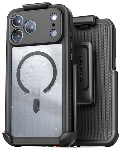 Encased Waterproof Case for iPhone 17 Pro Max with Belt Clip (IP-68) Full-Body Military Grade Protection with Camera Control Button and Port Covers, Compatible with MagSafe - size: iPhone 17 Pro Max