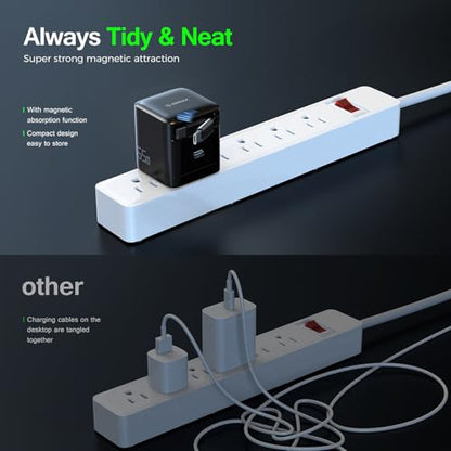65W GaN Retractable USB-C Charger Wall Charger