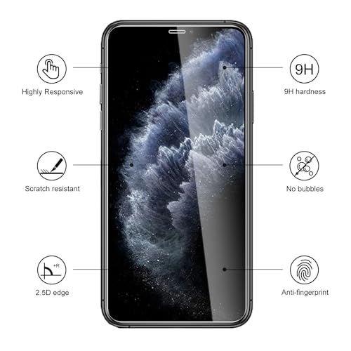 3 Pack Tempered Glass Screen Protector for iPhone 11 Pro/iPhone Xs/iPhone X, 9H Hardness, Scratch Resistant, HD Clear, Case Friendly, Easy Install - size: iPhone 11 Pro/iPhone Xs/iPhone X