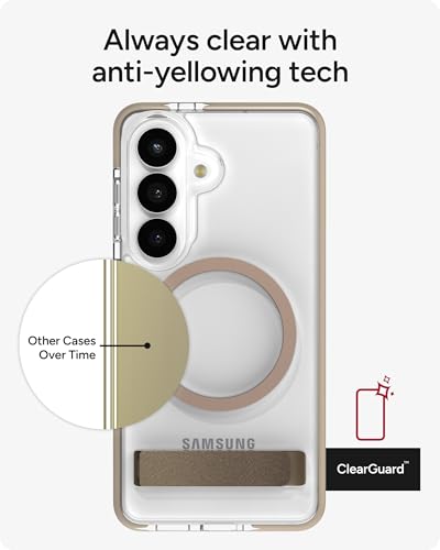 ZAGG Santa Cruz Snap Samsung Galaxy S26 Case with Kickstand - Titanium Gray, Magnetic Crystal Clear Protective Phone Cover, 13ft Drop Protection, Graphene Reinforced, Slim Case with Stand - color: Titanium Gray, size: Samsung Galaxy S26