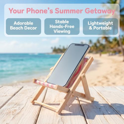 ibasenice 2 Pack Beach Chair Phone Holder, Mini Desktop Phone Stand