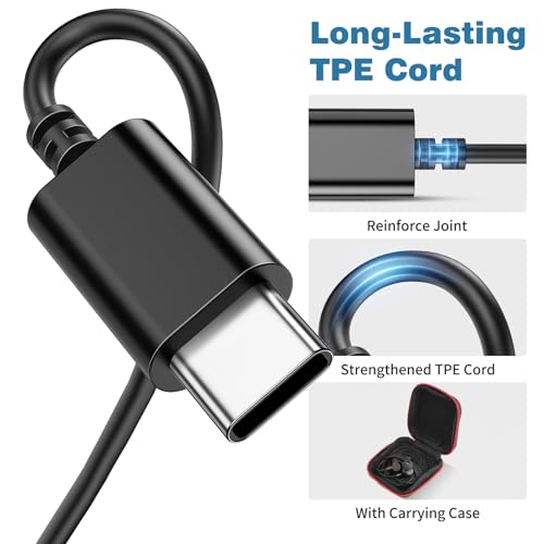 COOYA USB C Headphones Wired Earbuds for iPhone 18 Pro Max 17 16, Gunmetal - color: Gunmetal