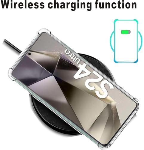 Samsung Galaxy S24 Ultra Case, Shock-Absorption Flexible Clear TPU Rubber Protective Cell Phone Cover for Galaxy S24 Ultra 5G Case 6.8" Clear