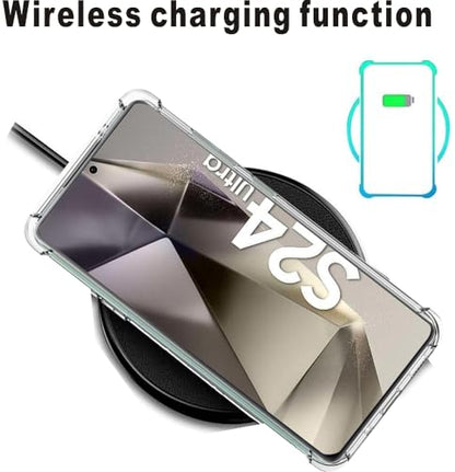 Samsung Galaxy S24 Ultra Case, Shock-Absorption Flexible Clear TPU Rubber Protective Cell Phone Cover for Galaxy S24 Ultra 5G Case 6.8" Clear
