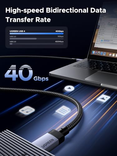 UGREEN 240W USB C to USB C Cable for Thunderbolt 4/3, USB4 40Gbps, 3.3ft - size: 3.3FT