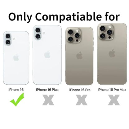 TENOC Phone Case Compatible with iPhone 16, Clear Case Anti-Yellowing Protective Bumper Hard Back Cover for 6.1 Inch - color: Clear Anti-Yellowing, size: iPhone 16