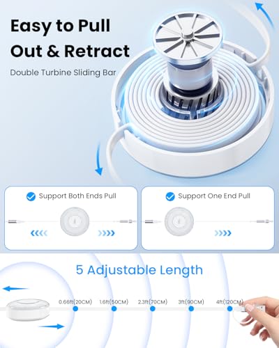 Multi Charging Cable, 100W 5-in-1 Retractable Charging Cable, USB C/Lightning/Micro Fast Charging Cables for Multiple Devices Compatible with iPhones, iPads, Tablets, Galaxy, Note - 4Ft/1.2M, White