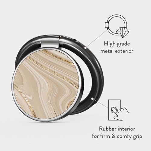 BURGA Cell Phone Ring, Holder Grip and Stand - Finger Phone Grip for Back of Smartphone Case, Kickstand 360 Rotation, Universal Ring for iPhone Samsung Galaxy Huawei Google Pixel, Stylish Accessories - color: Full Glam, style: Gunmetal