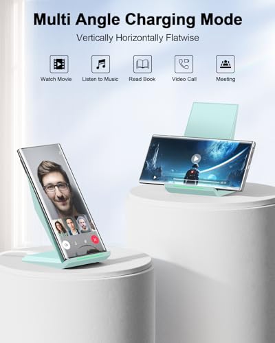 NANAMI Wireless Charger - Fast Wireless Charging Stand Desktop Charger Dock for iPhone 18 Pro/18 Pro Max/17/17 Air/16/15/14/13, 10W Phone Charging Stand for Samsung Galaxy S26/S25/S24/S23/S22/S21/S20 - color: Blue