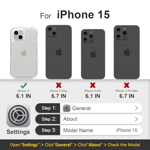 Follaroma for iPhone 15 Case, Shockproof Protection,Crystal Clear | Heavy Duty Shockproof Protection Phone Cases, Anti-Drop, Dual Layer Transparent Rugged Protective Cover, 6.1 inch - color: Clear, size: iPhone 15 6.1‘’